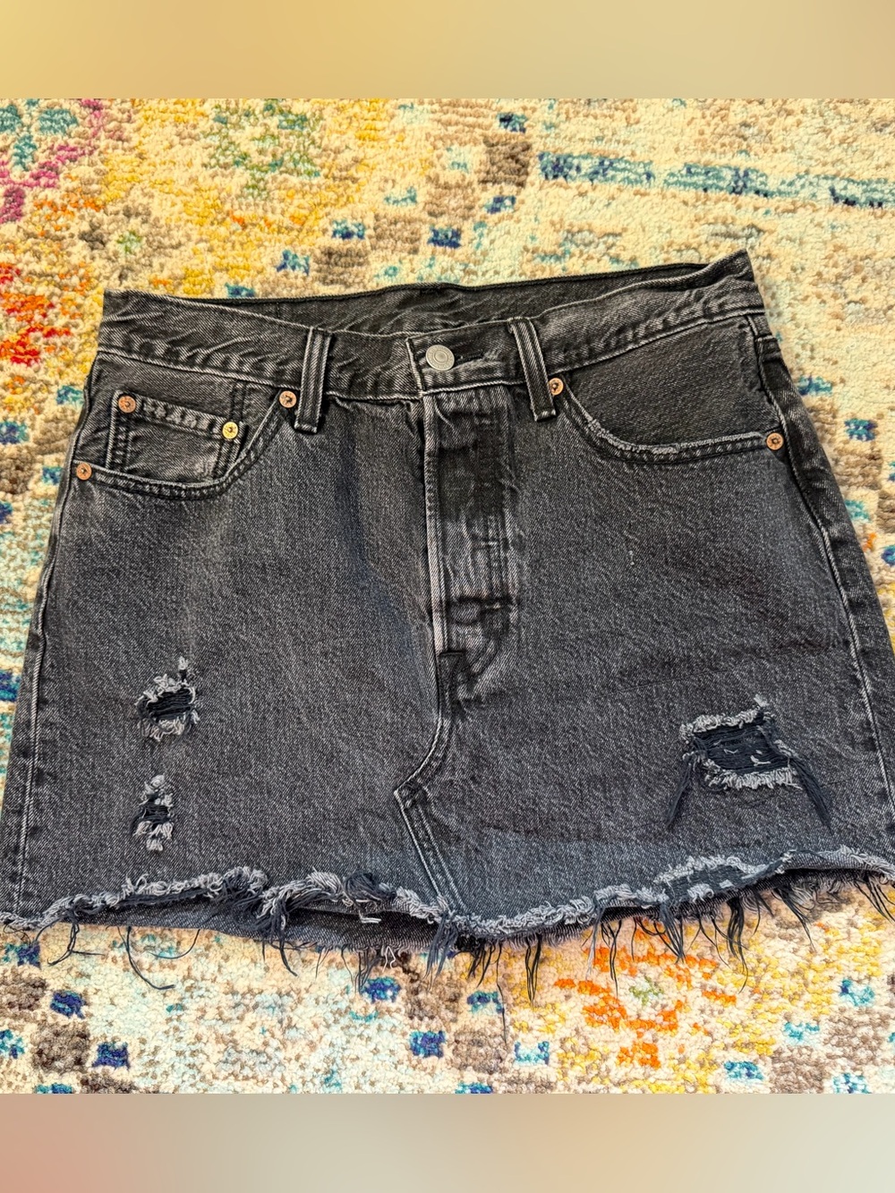 Levis black denim mini skirt